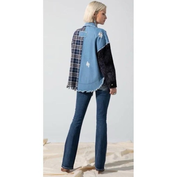 Miss Me mixed media shacket size Meduim - Picture 1 of 7